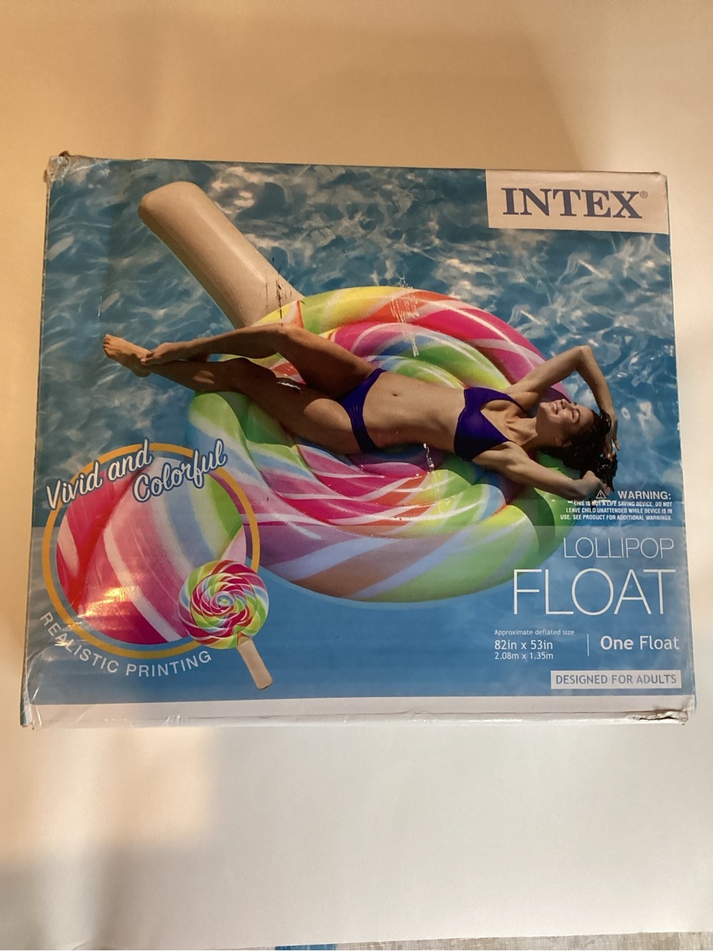 New Intex Inflatable Lollipop Float Swimming Pool Lounge Colorful 82”X53” Adult